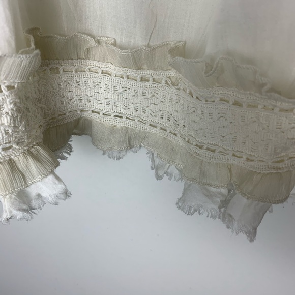 Boho cream tank top off white lace shirt plus size xxl 2X - Picture 5 of 5